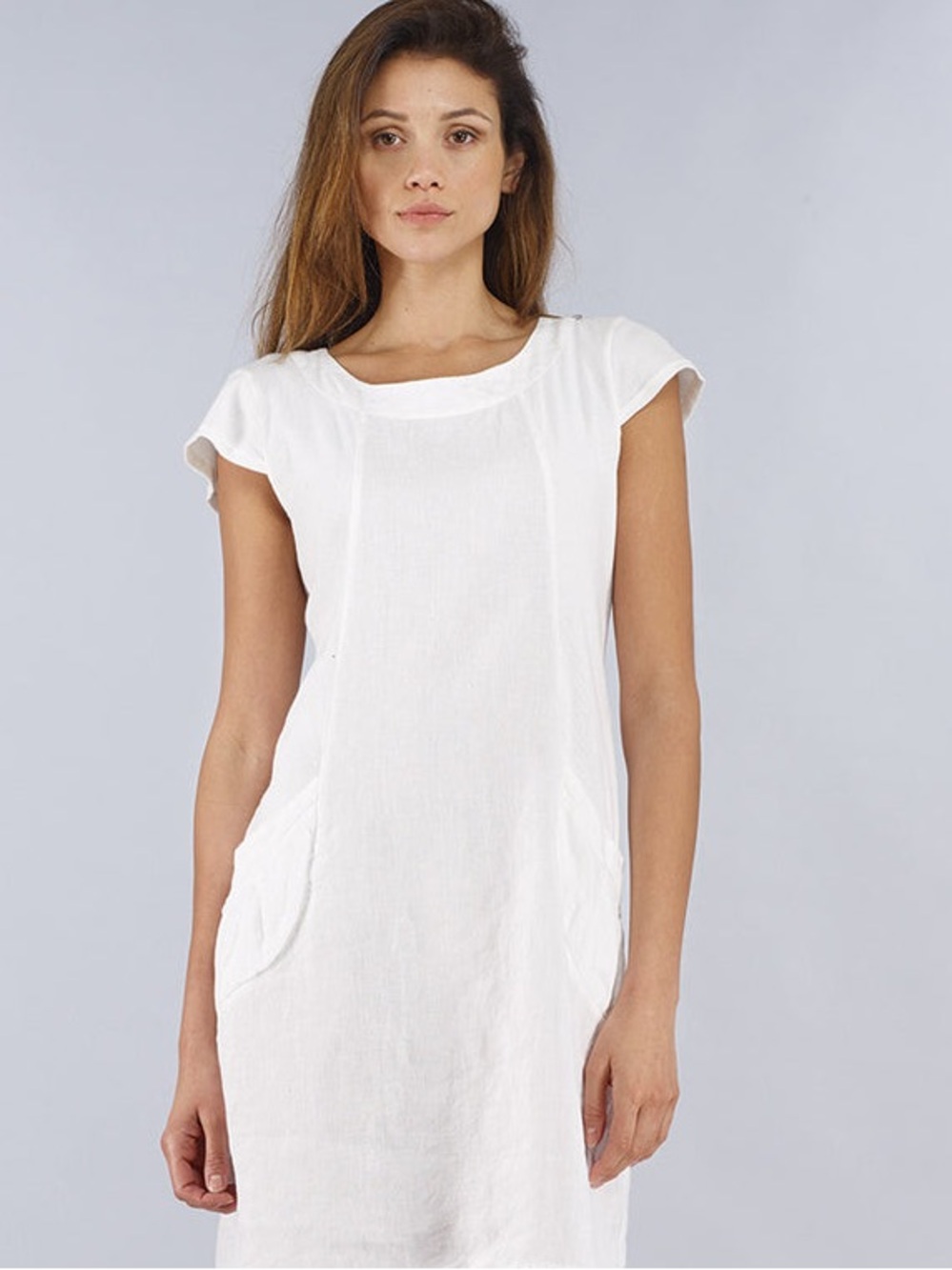 Luna Luz Linen White Dress Sz Medium